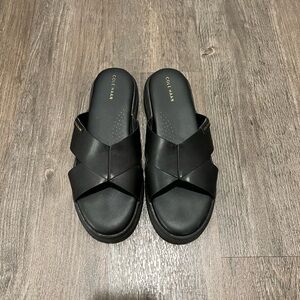 Cole Haan Black Leather Sandals Size 8.5